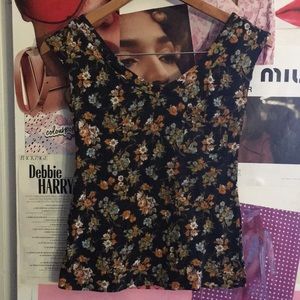Mossimo | Floral Zip Up Top